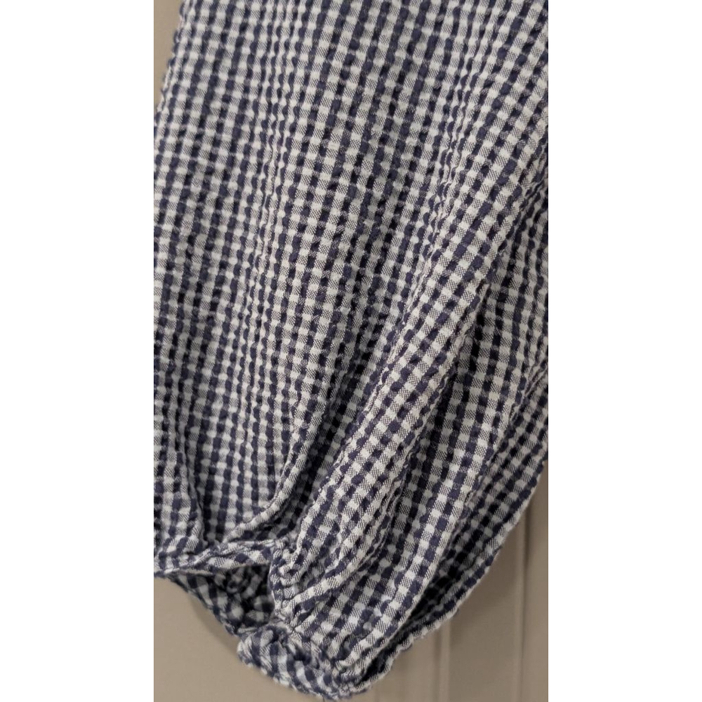 Women's ZARA Blue White Gingham Blouse S - Picture 3 of 9